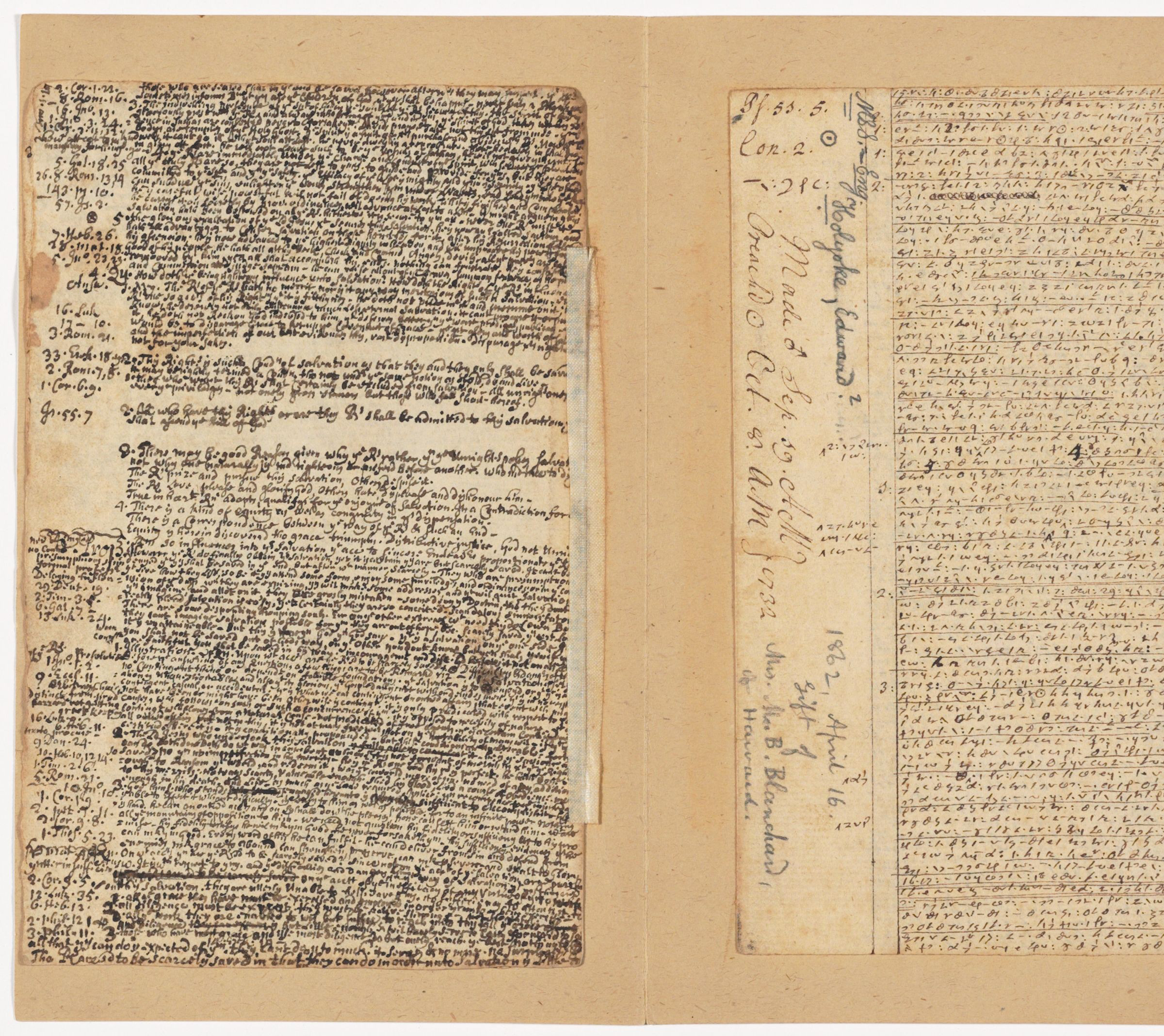 Sermons of Edward Holyoke, 1720-1732, Harvard University