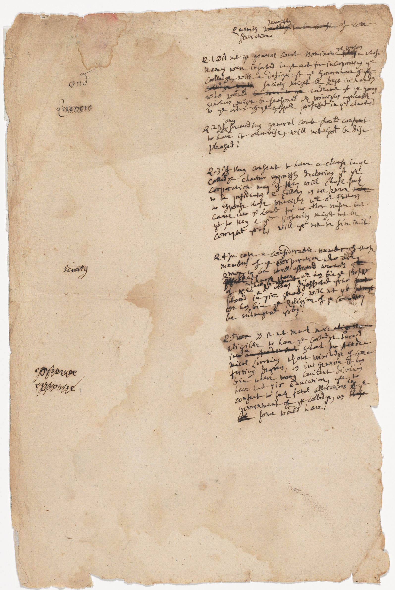 Increase Mather's "Queries Worthy of Consideration" 1700 Harvard University
