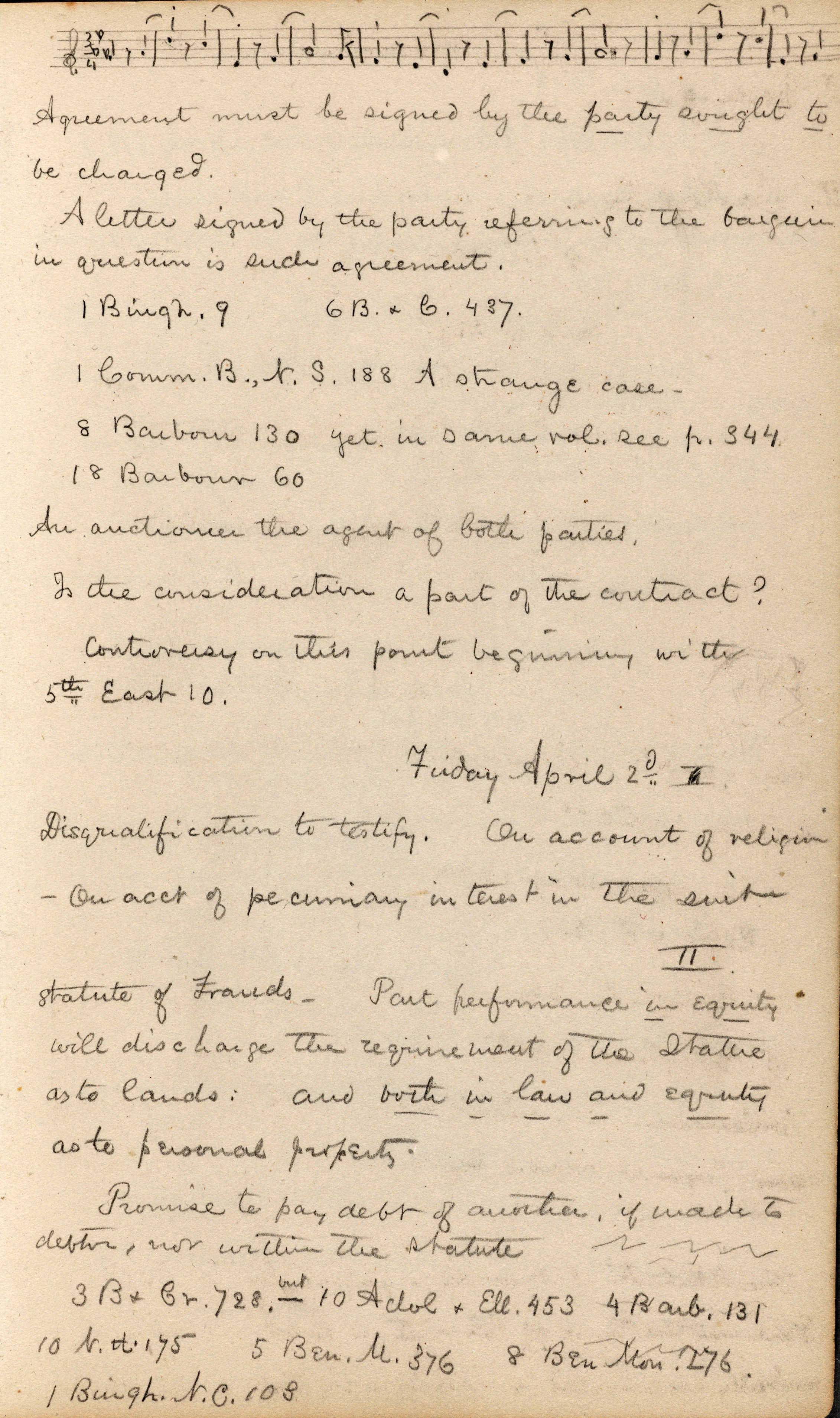 Class Notes of Frederic Dodge (1847-1927) 1868-1869 Harvard Law School