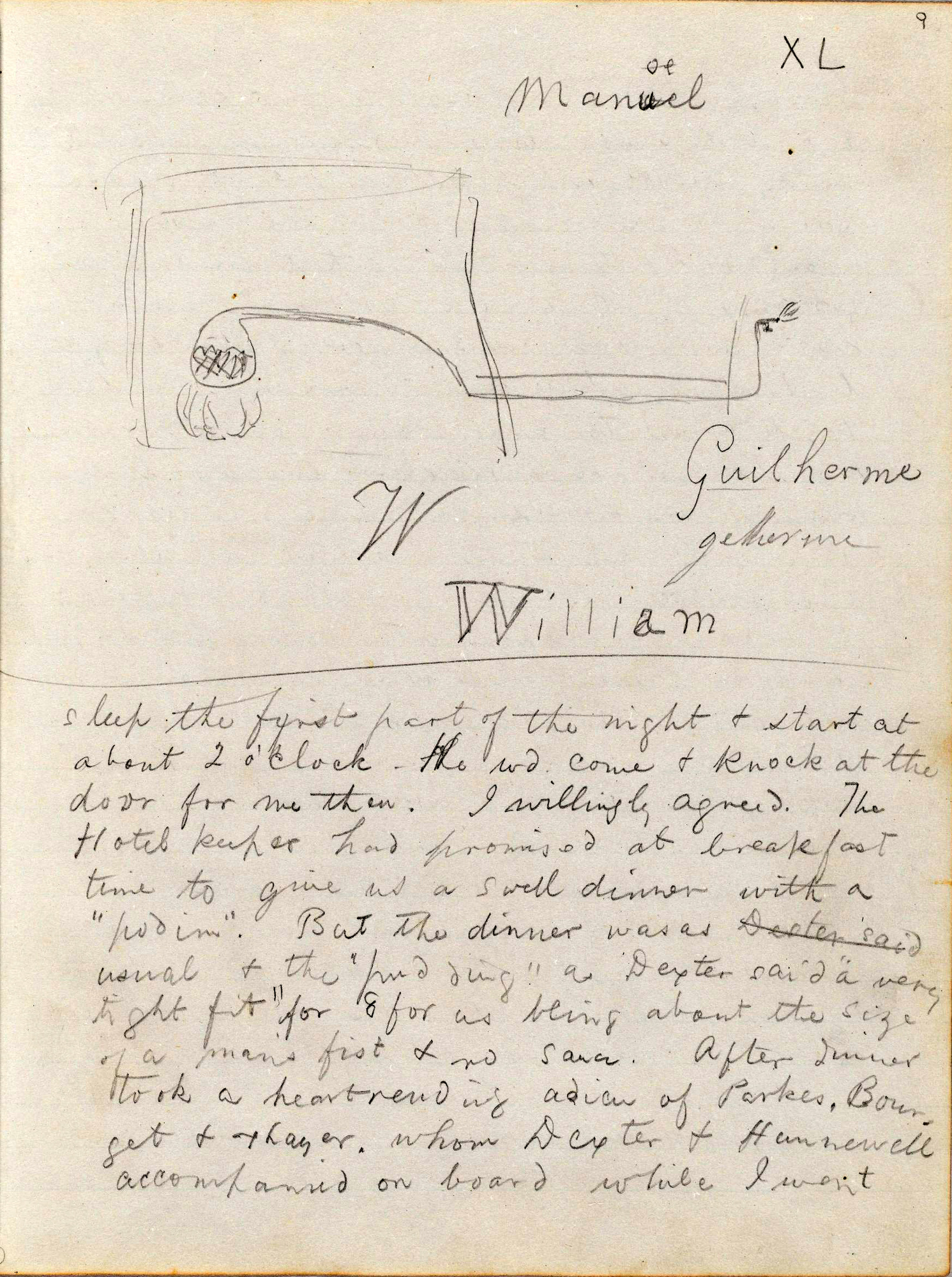 Page from a diary kept by William James