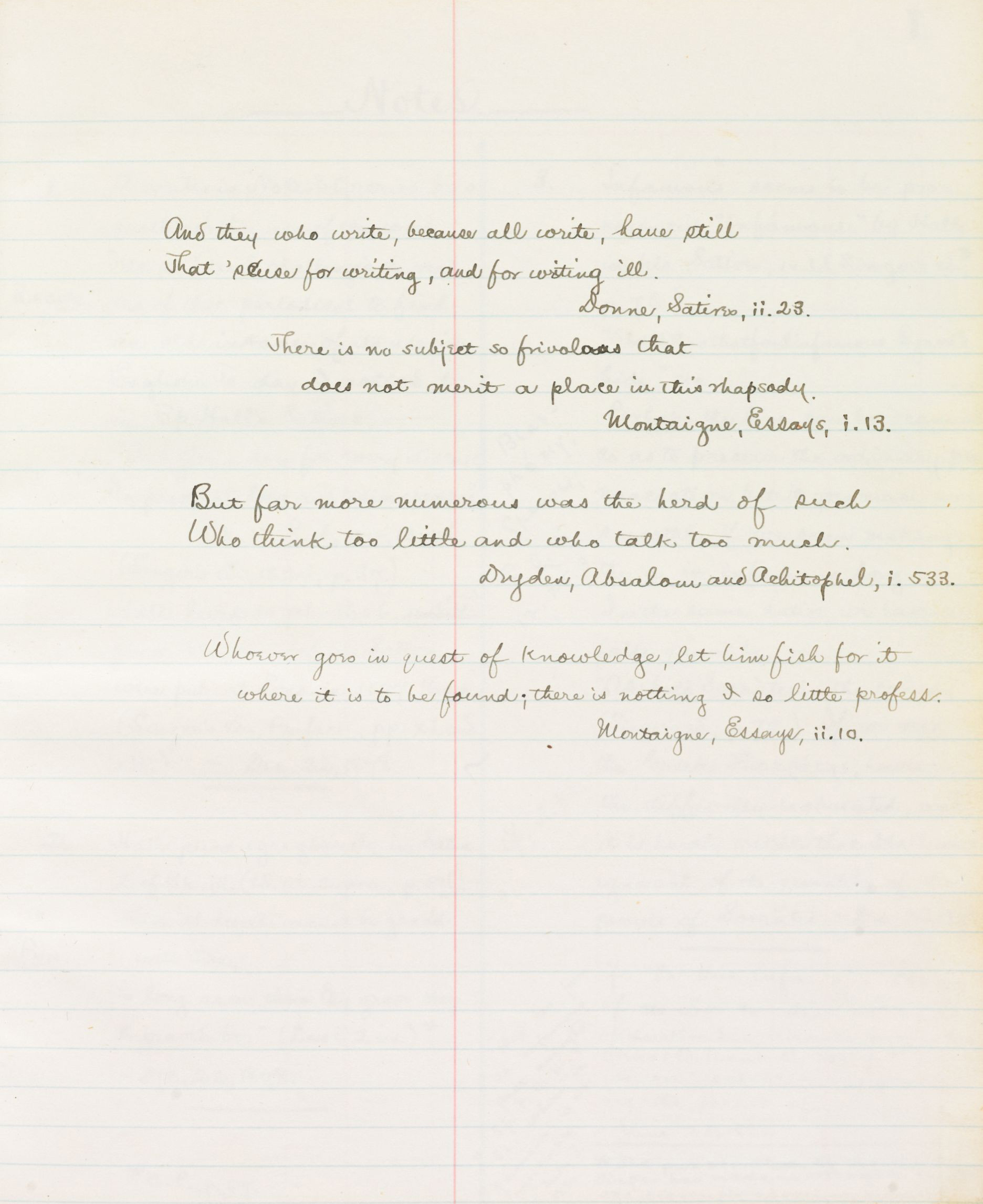 George Lyman Kittredge's Commonplace Book