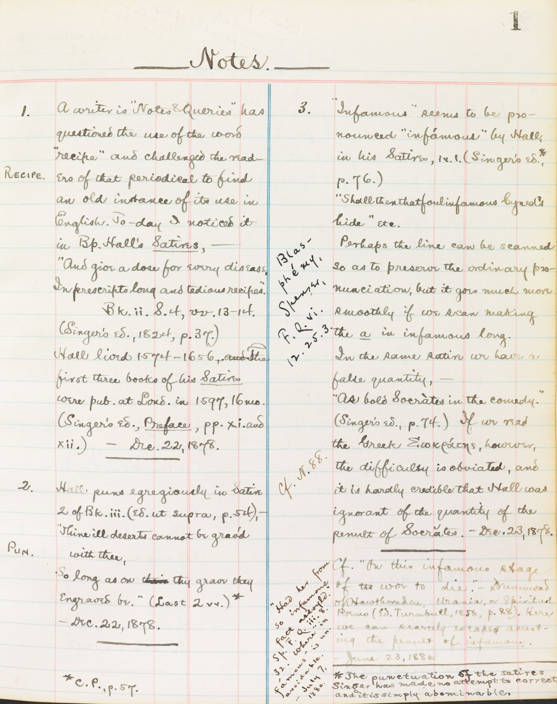 George Lyman Kittredge's Commonplace Book