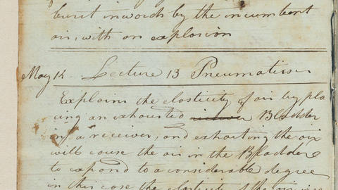 Epitome of Mr. [Samuel] Williams's Experimental Lectures, 1782, Harvard University