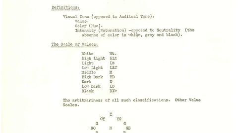 Lecture notes on color theory 1905-1949 Harvard University