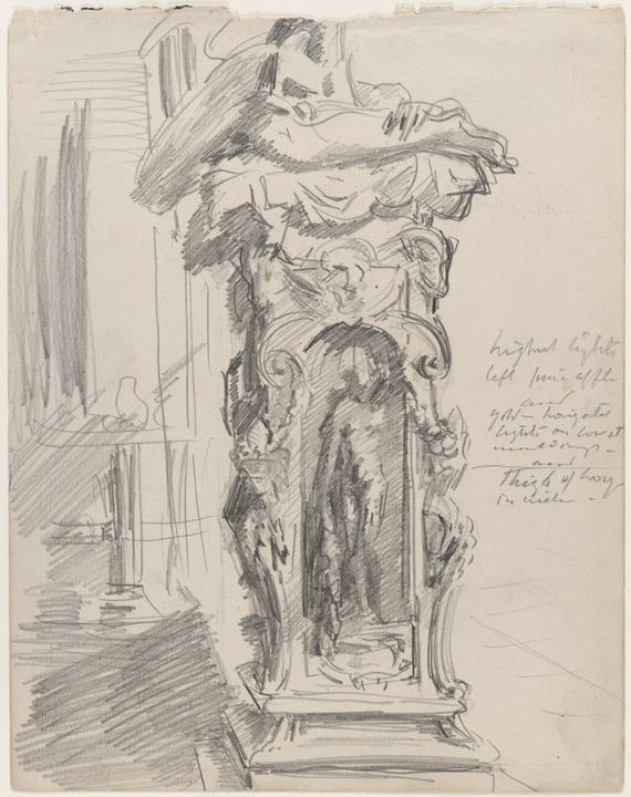 Sargent's Sketch of Cellini's "Perseus" 1909-1910 (ca.) Florence, Italy