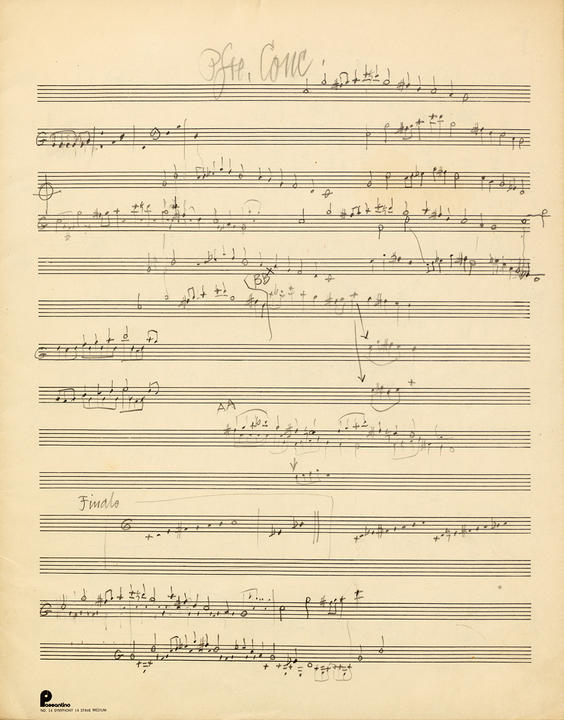 Sketch for Piano Concerto with Selected Orchestra 1985 (ca.) New York, NY