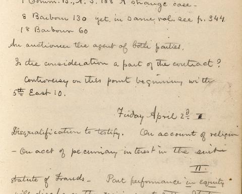 Class Notes of Frederic Dodge (1847-1927) 1868-1869 Harvard Law School